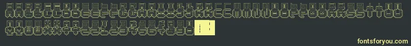PunchedOut-fontti – keltaiset fontit mustalla taustalla