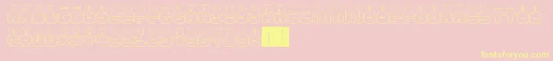 フォントPunchedOut – 黄色のフォント、ピンクの背景