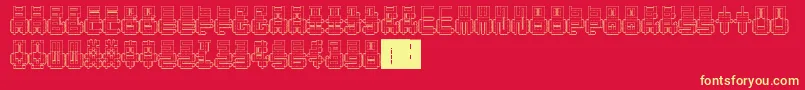 フォントPunchedOut – 黄色の文字、赤い背景