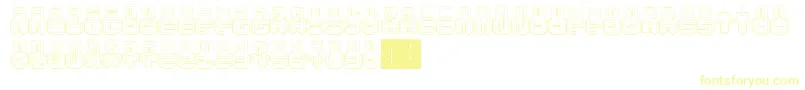 フォントPunchedOut – 白い背景に黄色の文字