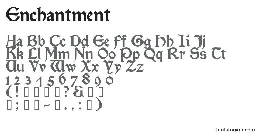Шрифт Enchantment – алфавит, цифры, специальные символы