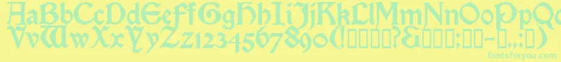 フォントEnchantment – 黄色い背景に緑の文字