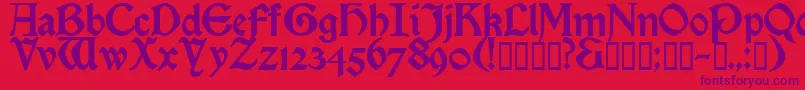Police Enchantment – polices violettes sur fond rouge