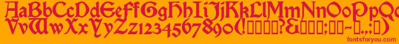 フォントEnchantment – オレンジの背景に赤い文字