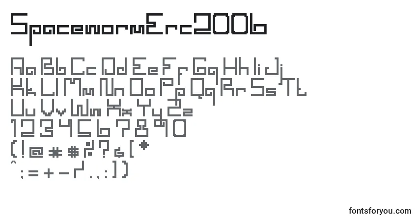Fuente SpacewormErc2006 - alfabeto, números, caracteres especiales