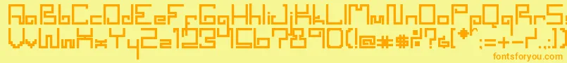 SpacewormErc2006 Font – Orange Fonts on Yellow Background
