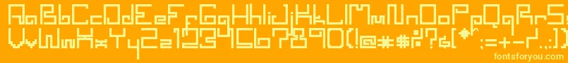 フォントSpacewormErc2006 – オレンジの背景に黄色の文字