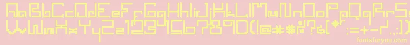 Police SpacewormErc2006 – polices jaunes sur fond rose