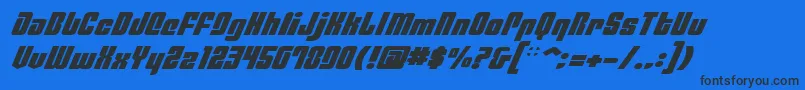 PhiladelphiaExpItalic-fontti – mustat fontit sinisellä taustalla