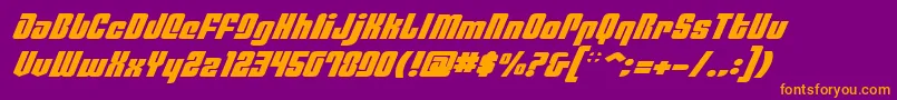 PhiladelphiaExpItalic Font – Orange Fonts on Purple Background