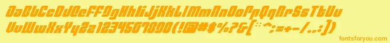PhiladelphiaExpItalic Font – Orange Fonts on Yellow Background