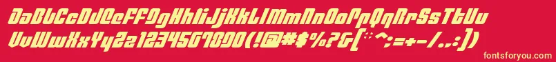 PhiladelphiaExpItalic Font – Yellow Fonts on Red Background