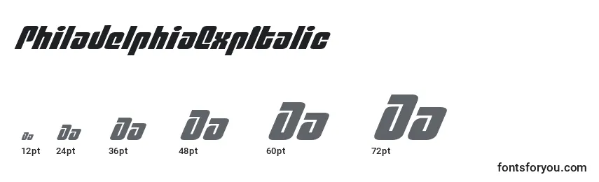 PhiladelphiaExpItalic Font Sizes
