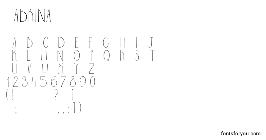 Czcionka Sabrina (113447) – alfabet, cyfry, specjalne znaki