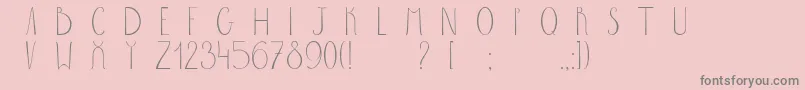 フォントSabrina – ピンクの背景に灰色の文字
