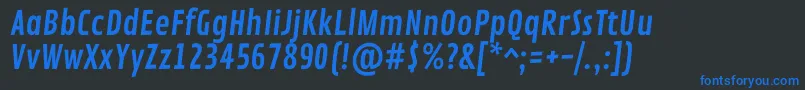 Шрифт ContrailoneRegular – синие шрифты на чёрном фоне