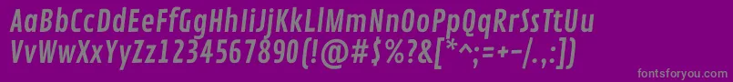 Fonte ContrailoneRegular – fontes cinzas em um fundo violeta