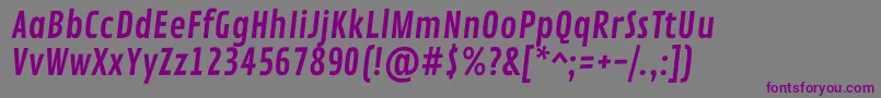 Fonte ContrailoneRegular – fontes roxas em um fundo cinza