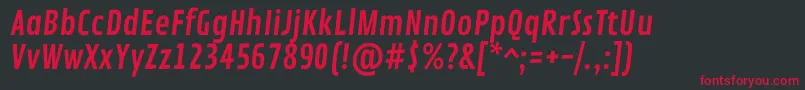 Fonte ContrailoneRegular – fontes vermelhas em um fundo preto