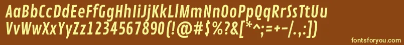 Шрифт ContrailoneRegular – жёлтые шрифты на коричневом фоне