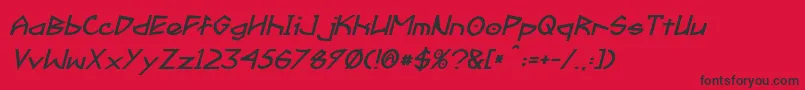 FractylBoldItalic Font – Black Fonts on Red Background