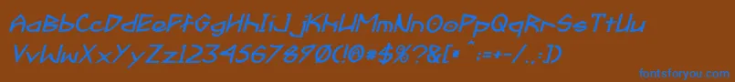 FractylBoldItalic Font – Blue Fonts on Brown Background