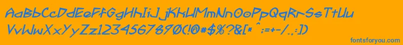 FractylBoldItalic Font – Blue Fonts on Orange Background