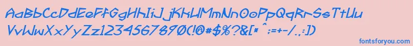 FractylBoldItalic Font – Blue Fonts on Pink Background