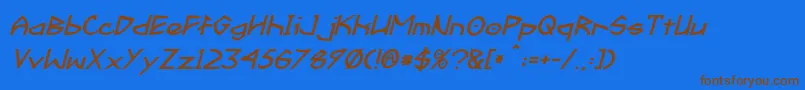FractylBoldItalic Font – Brown Fonts on Blue Background