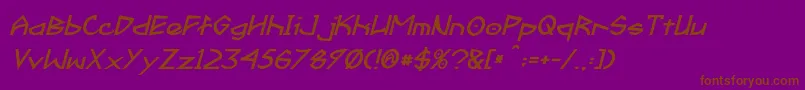 FractylBoldItalic Font – Brown Fonts on Purple Background