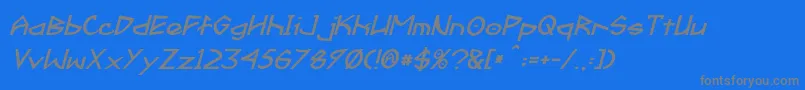 FractylBoldItalic Font – Gray Fonts on Blue Background