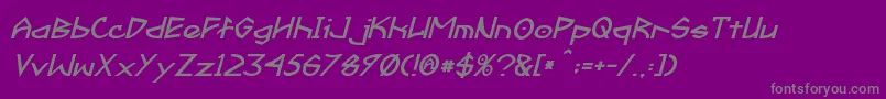 FractylBoldItalic-fontti – harmaat kirjasimet violetilla taustalla