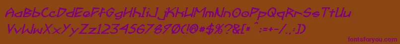 FractylBoldItalic Font – Purple Fonts on Brown Background
