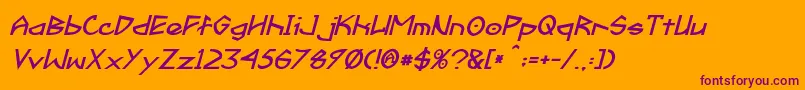FractylBoldItalic Font – Purple Fonts on Orange Background