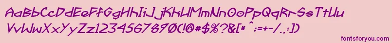 FractylBoldItalic Font – Purple Fonts on Pink Background