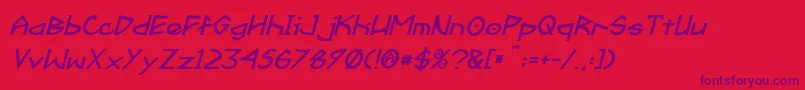 FractylBoldItalic Font – Purple Fonts on Red Background