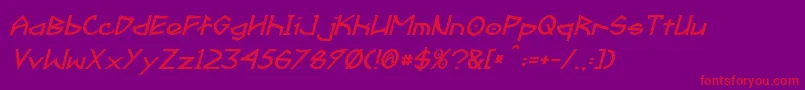 Шрифт FractylBoldItalic – красные шрифты на фиолетовом фоне