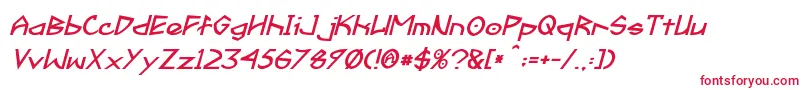 FractylBoldItalic Font – Red Fonts on White Background