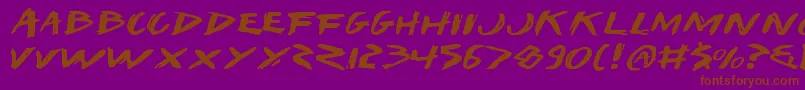 Iwantv2e Font – Brown Fonts on Purple Background