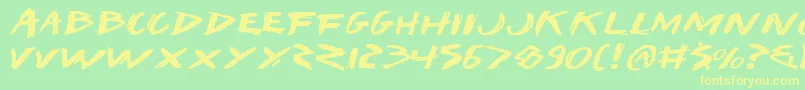 Iwantv2e Font – Yellow Fonts on Green Background