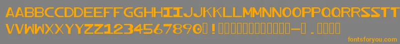 フォントProfundum – オレンジの文字は灰色の背景にあります。
