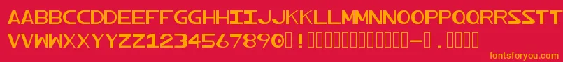 フォントProfundum – 赤い背景にオレンジの文字