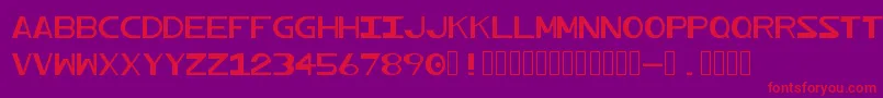 Profundum-Schriftart – Rote Schriften auf violettem Hintergrund