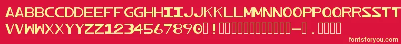 フォントProfundum – 黄色の文字、赤い背景