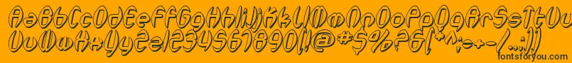 SfSynthonicPopShadedOblique Font – Black Fonts on Orange Background