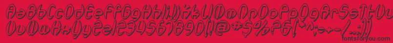 SfSynthonicPopShadedOblique Font – Black Fonts on Red Background
