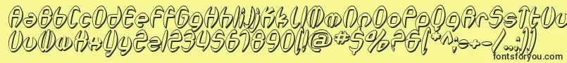 SfSynthonicPopShadedOblique Font – Black Fonts on Yellow Background
