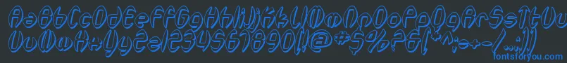 SfSynthonicPopShadedOblique Font – Blue Fonts on Black Background