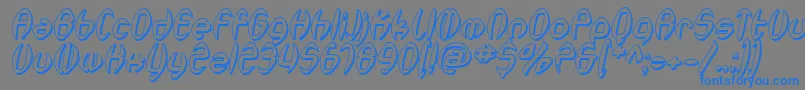 SfSynthonicPopShadedOblique-Schriftart – Blaue Schriften auf grauem Hintergrund