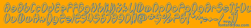 SfSynthonicPopShadedOblique Font – Blue Fonts on Orange Background